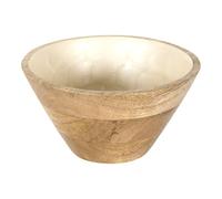 HOME DECO FACTORY, KA0655, Ciotola in Legno di Mango Naturale, Modello Nerina, Design Elegante e Moderno, Ideale per insalate e antipasti, Diametro 15 cm, Colore Beige Marrone