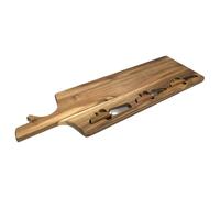 HOME DECO FACTORY, KA0666, Tagliere per Formaggi in Acacia con 3 Coltelli, Design Elegante e Pratico, Ideale per Degustazioni, Facile Manutenzione, Misura 65 cm, Colore Marrone