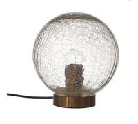 HOME DECO FACTORY, LA0009, Lampada da Tavolo a Sfera in Vetro cesellato, Design Pulito ed Elegante, Luce soffusa, Ideale per Ufficio o Soggiorno, Porta USB Inclusa, Misura: 30 cm, Colore: Trasparente
