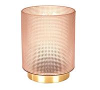 HOME DECO FACTORY, LA0011, Lampada da Tavolo in Vetro Goffrato Rosa, luci soffuse e Atmosfera Rilassante, Design Elegante e Compatto, Dimensione: 30 cm, Colore: Rosa