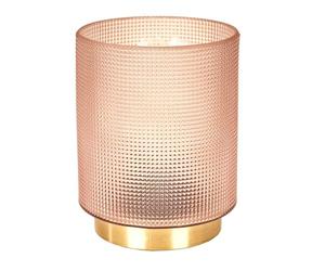 HOME DECO FACTORY, LA0011, Lampada da Tavolo in Vetro Goffrato Rosa, luci soffuse e Atmosfera Rilassante, Design Elegante e Compatto, Dimensione: 30 cm, Colore: Rosa