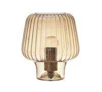HOME DECO FACTORY, LA0014, Lampada da Tavolo in Vetro fumé, Design Elegante e Pratico con Porta USB, Atmosfera Calda, Versatile per Soggiorno o Ufficio, Dimensioni: 30 cm, Colore: Marrone