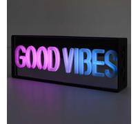 HOME DECO FACTORY, LA0059, Lampada LED Good'Vibes Effetto Neon, Funzionamento a Batteria, Design Moderno ed Ecologico, Illuminazione Ambientale Personalizzabile, Misura: 4, Blu, Rosa