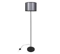 HOME DECO FACTORY, LA0066, Lampada da Terra con Doppio Paralume M1, Illuminazione Moderna ed Elegante, Design Contemporaneo, Perfetta per Soggiorno o Ufficio, Materiali durevoli, Nero, 1,80 m
