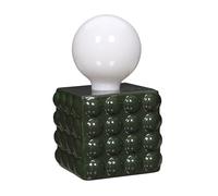 HOME DECO FACTORY, LA0120, Lampada in Ceramica a Batteria Verde Foresta, Design Elegante e Pratico, Luce soffusa per Interni, Ideale per Angolo Lettura o Soggiorno, Dimensione 18 cm, Colore Verde