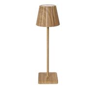 HOME DECO FACTORY - LA0159 - Lampada da Tavolo Ricaricabile USB in Legno Chiaro - Design Elegante e Moderno - Illuminazione d'Appoggio Calda - Ideale per Ufficio o Comodino - H36.5cm - Marrone