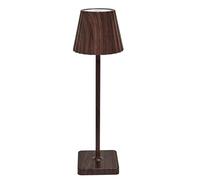 HOME DECO FACTORY - LA0160 - Lampada da Tavolo Ricaricabile USB in Legno Scuro - Design Elegante e Accogliente - Illuminazione d'Ambiente Ideale per Ufficio o Comodino - 11 x 36,5 x 11 cm - Marrone