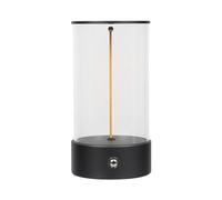 HOME DECO FACTORY - LA0169 - Lampada LED Ricaricabile - Illuminazione d'Appoggio Moderna - USB - Design Compatto ed Elegante - Ideale per Comodino o Scrivania - Colore Nero - Taglia Standard