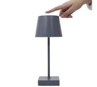 HOME DECO FACTORY Lampada LED da Tavolo Touch Design Essenziale Grigio | Plastica ABS, lampada LED da tavolo touch, design essenziale ed elegante, salotto o camera, grigio