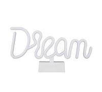 HOME DECO FACTORY Lampada LED Effetto Neon Dream a Pile Luce Blu | Plastica PP, lampada LED effetto neon, scritta Dream, a pile, luce blu, decorazione, dream