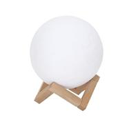HOME DECO FACTORY Lampada Touch 3D Luna Atmosfera Calda Multicolore | Legno, lampada touch 3D Luna, design elegante, decorazione da interni, comodino o salotto, rosso blu e bianco
