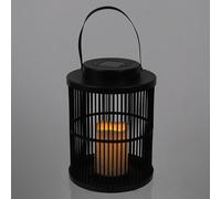HOME DECO FACTORY Lanterna Solare Effetto Candela 25 cm Esterno Nero | Plastica, lanterna solare, effetto candela, luce da esterno, elegante e resistente, giardino, nero