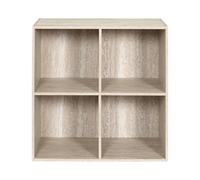 HOME DECO FACTORY - Mobile Modulare 4 Scomparti Effetto Pietra - Mobile Compatto con 4 Compartimenti Aperti per Libri e Oggetti Decorativi - Stile Moderno - Dimensioni 80x30x80 cm - Bianco Beige