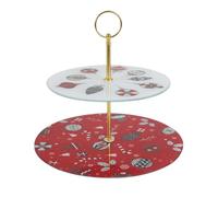 HOME DECO FACTORY Piatto Girevole di Natale Elegante e Pratico 30 cm Rosso | Plastica, piatto girevole, tema Natale, feste e cene, pulizia facile, servizio da tavola, bianco e rosso