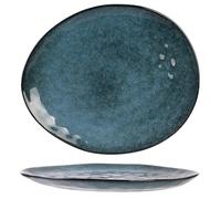HOME DECO FACTORY Piatto in Gres Servizio e Decorazione 27,5 cm Blu