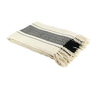 HOME DECO FACTORY Plaid Berbero a Righe 120x150 cm Ecru e Nero