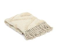 HOME DECO FACTORY Plaid Etnico Rilievo Rombo 120x150 cm Ecru