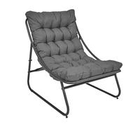 HOME DECO FACTORY Poltrona da Esterno Ergonomica Design Moderno Grigio | Plastica, poltrona da esterno, design ergonomico, comfort ottimale, giardino o terrazza, 68x85,5x88 cm, grigio