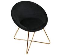 HOME DECO FACTORY Poltrona Karl in Velluto, 64 cm x 62.5 cm x 74 cm, Nera