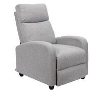 HOME DECO FACTORY Poltrona Relax Comoda per Salotto Grigio Chiaro | Legno e tessuto, poltrona relax, seduta avvolgente, salotto o angolo lettura, comoda, 67x97x93 cm, grigio chiaro