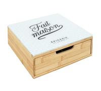 HOME DECO FACTORY Portacapsule a Cassetto Legno e Vetro caffè e tè Marrone | Bambù e vetro, portacapsule a cassetto, contenimento caffè e tè, design moderno, cucina, marrone e bianco