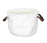 HOME DECO FACTORY, RG9332, Cesto in Cotone Effetto Pelliccia con Manici, Ideale per riporre e Decorare, Leggero e Pratico per Tutti Gli spazi, Taglia Unica, Bianco e Nero