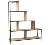 HOME DECO FACTORY Scaffale a Scala Vintage 4 Ripiani 146 cm Marrone | Legno ingegnerizzato, scaffale a scala, 4 ripiani, stile industriale, grande formato, 120x146 cm, marrone e nero