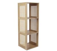 HOME DECO FACTORY Scaffale Modulare 3 Cubi in Rattan Design Arioso Marrone | Rattan, scaffale modulare, 3 cubi, design arioso, salotto camera ingresso, naturale e pratico, 34x99x32 cm, marrone