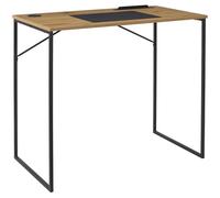 HOME DECO FACTORY Scrivania Moderna con Vani Ottimizzati Nero e Marrone | Scrivania moderna, vani ottimizzati, lavoro e tempo libero, facile da montare, design elegante, 90x75x50 cm, nero e marrone
