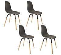 HOME DECO FACTORY Sedia Scandinava Phenix Comoda Nero | Poliestere, sedia scandinava Phenix, design essenziale, comoda, sala da pranzo o ufficio, nero