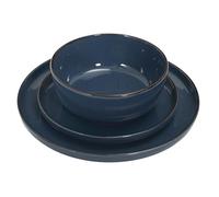 HOME DECO FACTORY Servizio Piatti 12 Pezzi in Gres Artigianale Blu | Gres porcellanato, servizio piatti 12 pezzi, design artigianale unico, tutte le occasioni, servizio da tavola, blu