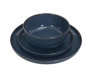 HOME DECO FACTORY Servizio Piatti 12 Pezzi in Gres Artigianale Blu | Gres porcellanato, servizio piatti 12 pezzi, design artigianale unico, tutte le occasioni, servizio da tavola, blu