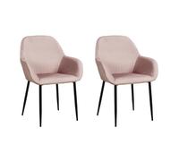 HOME DECO FACTORY Set 2 Poltrone Giulia Velluto a Coste Scandinave Rosa | Metallo e velluto a coste, set 2 poltrone Giulia, design scandinavo, salotto o sala da pranzo, rosa cipria