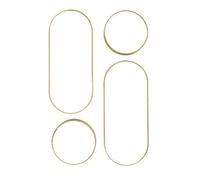 HOME DECO FACTORY Set 4 Specchi Decorativi Ovali Versatili Oro | Plastica, set 4 specchi decorativi ovali, cornice oro, salotto camera bagno, eleganti e versatili, oro