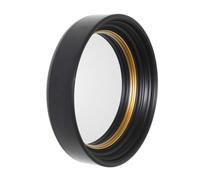 HOME DECO FACTORY Specchio Convesso Rotondo 40,5 cm Oro e Nero | Plastica, specchio convesso rotondo, contorno nero, effetto visivo ingrandito, decorazione murale moderna, oro e nero