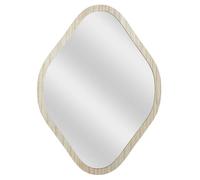 HOME DECO FACTORY Specchio Deco Rombo in Legno Grezzo 60 cm Marrone | Vetro e legno grezzo, specchio deco rombo, salotto o camera, design unico, da installare, marrone