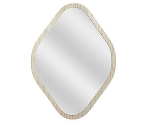 HOME DECO FACTORY Specchio Deco Rombo in Legno Grezzo 60 cm Marrone | Vetro e legno grezzo, specchio deco rombo, salotto o camera, design unico, da installare, marrone