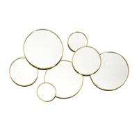 HOME DECO FACTORY Specchio Rotondo Decorativo Asimmetrico 57 cm Oro | Legno ingegnerizzato, specchio rotondo decorativo, design moderno e asimmetrico, 57x35 cm, salotto o ingresso, oro