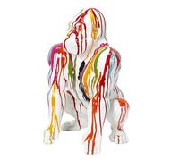 HOME DECO FACTORY Statuetta Gorilla in Resina Elegante 46 cm Bianco | Resina, statuetta gorilla, decorazione da interni elegante, stile moderno, salotto o camera, bianco