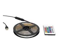 HOME DECO FACTORY Striscia LED RGB 3 m Telecomando Decorazione Multicolore | Plastica ABS, striscia LED RGB, telecomando, decorazione luminosa multicolore, atmosfera