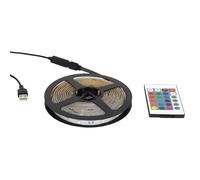 HOME DECO FACTORY Striscia LED RGB 5 m con Telecomando Moderna Multicolore | Plastica, striscia LED RGB, 150 LED, con telecomando, luce moderna e versatile, interni, multicolore