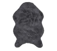 HOME DECO FACTORY Tappeto Imitazione Pelliccia Capelli Fini, 60 cm x 90 cm, Grigio