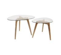 HOME DECO FACTORY Tavolini a Incastro in Vetro Temperato Trasparente | Vetro temperato, tavolini a incastro, modulabili, ottimizzano lo spazio, salotto, facili da pulire, 60x45x43 cm, trasparente