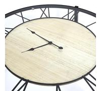 HOME DECO FACTORY Tavolo Orologio Dia 90 cm, nero, 90 x 50 x 90