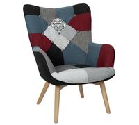 HOME DECO FACTORY THE HD6716 Poltrona Sedia Patchwork, Legno, Bordeaux, 72 x 80 x 99