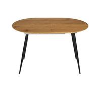 HOME DECO FACTORY The Tavolo da Pranzo allungabile in Metallo e Legno da 4 a 6 Persone, Marrone Nero, 160x75x80