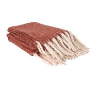 Home Deco Factory, TX0078, Plaid in Terracotta con Frange, Tessuto per Interni Elegante e Morbido, Ideale per Divano o Letto, di Facile Manutenzione, Dimensioni 120x150 cm, Colore Arancione