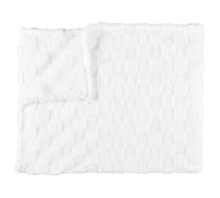 HOME DECO FACTORY, TX0237, Coperta in Flanella a Quadretti Bianchi e Beige, Ideale per Il Divano o Il Letto, Morbida ed Elegante, di Facile Manutenzione, Dimensioni 120x150 cm, Colore Bianco e Beige