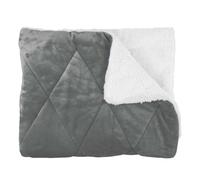 HOME DECO FACTORY, TX91571, Coperta Sherpa Morbida ed Elegante, Ideale per Letto Matrimoniale o Divano, comodità e Stile, Facile da Mantenere, 220x240 cm, Poliestere, Flanella Grigia