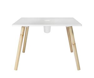 HOME DECO KIDS HD6763 - Tavolo con contenitore per matite grigia per bambini, camera da letto, arredamento mobili, MDF, bianco, legno, 60 x 60 x 45,5